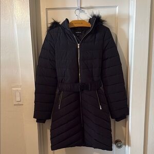 Express Black Puffer Jacket with Hood
